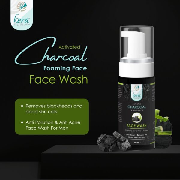 Kera Activated Charcoal & Tea Tree Oil Foaming Face Wash